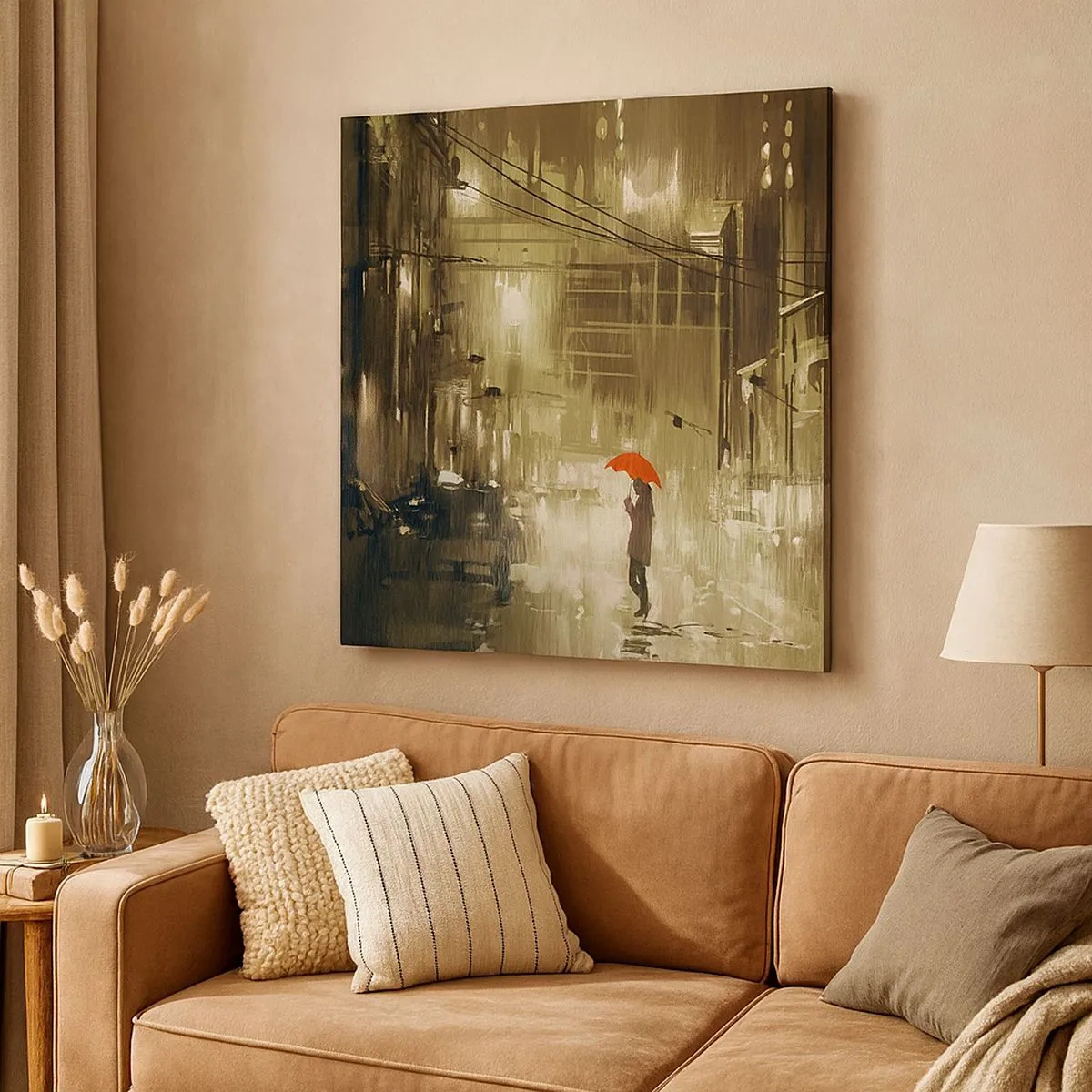 Cuadro sobre lienzo - Impresión de Imagen - Soledad en la urbe - 30x30 cm