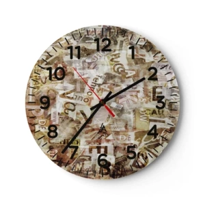 Reloj de pared - Reloj de vidrio - Unificando el lenguaje - 30x30 cm