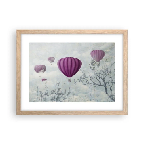 Póster en marco roble claro - Surcando los cielos - 40x30 cm