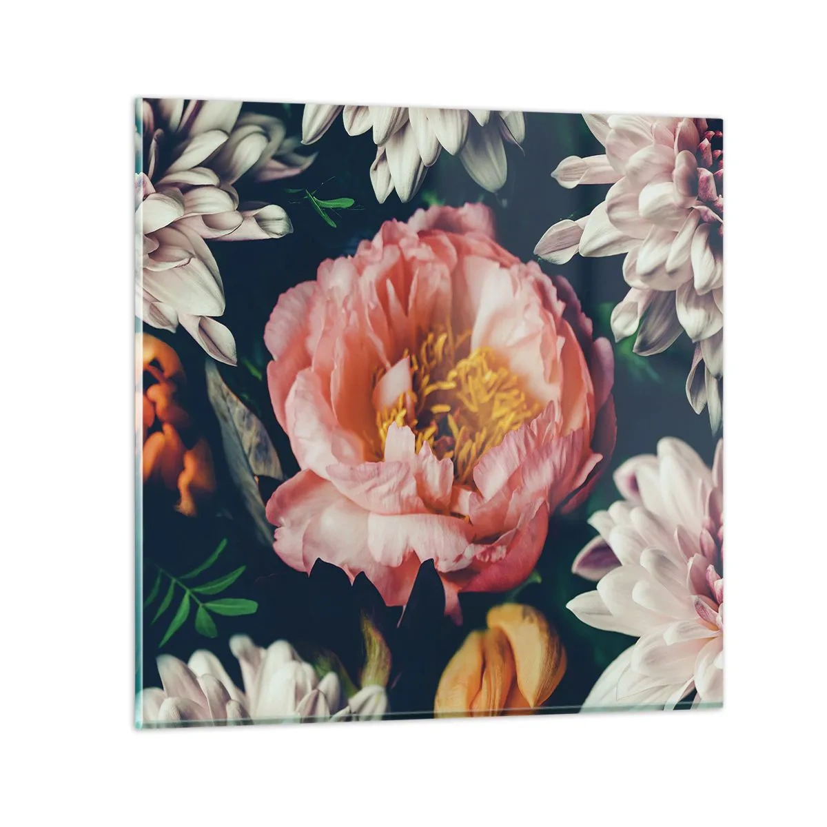 Cuadro sobre vidrio - Impresiones sobre Vidrio - Con esplendor barroco - 40x40 cm