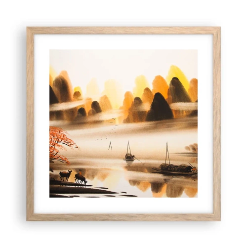 Póster en marco roble claro - Más allá del Lejano Oriente - 40x40 cm