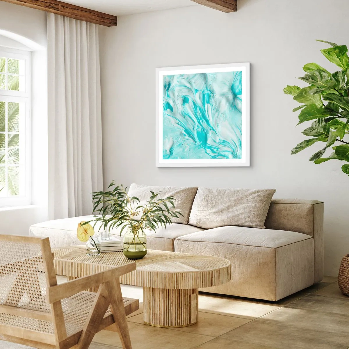 Póster en marco blanco - Juntos para siempre - 60x60 cm