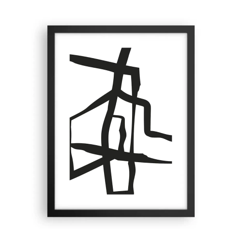 Póster en marco negro - Construcción en blanco y negro - 30x40 cm