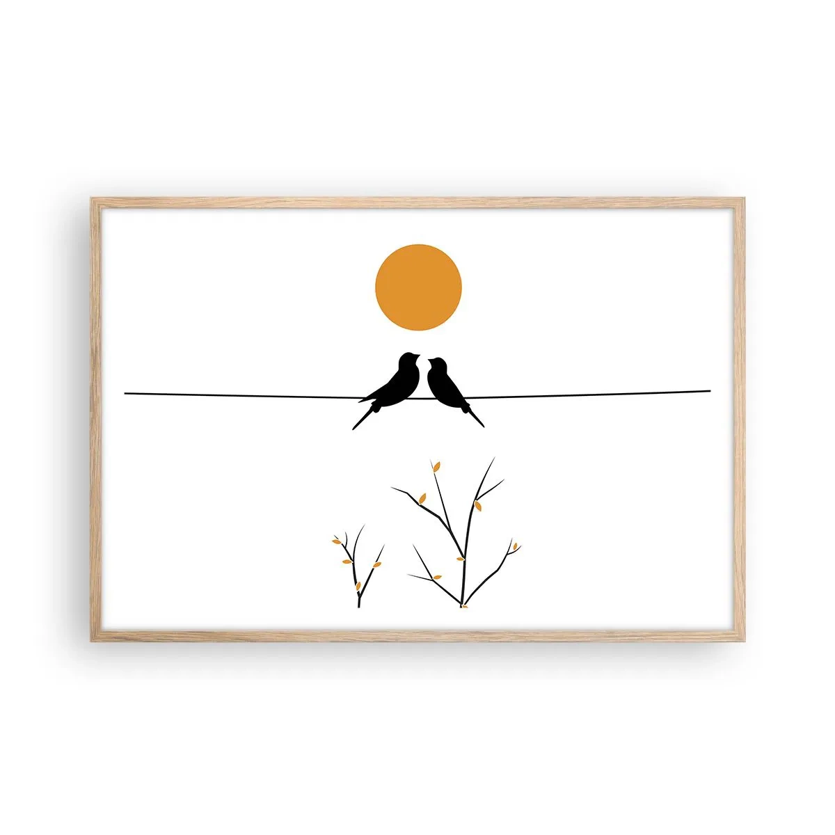 Póster en marco roble claro - Noche de ruiseñores - 91x61 cm