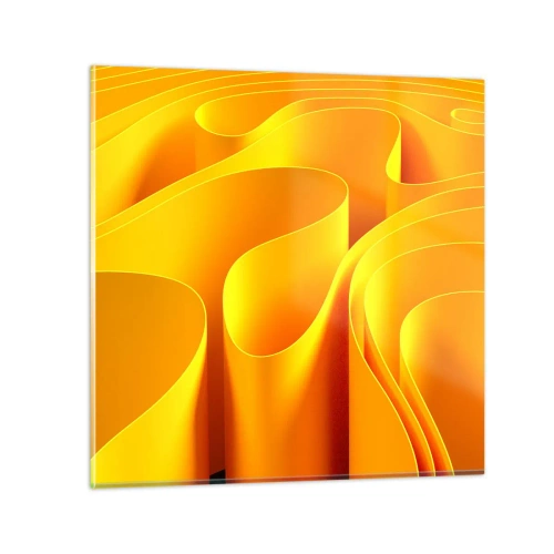 Cuadro sobre vidrio - Impresiones sobre Vidrio - Como las olas del sol - 30x30 cm
