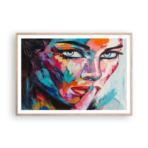 Póster en marco roble claro - Nuestro primer secreto - 100x70 cm