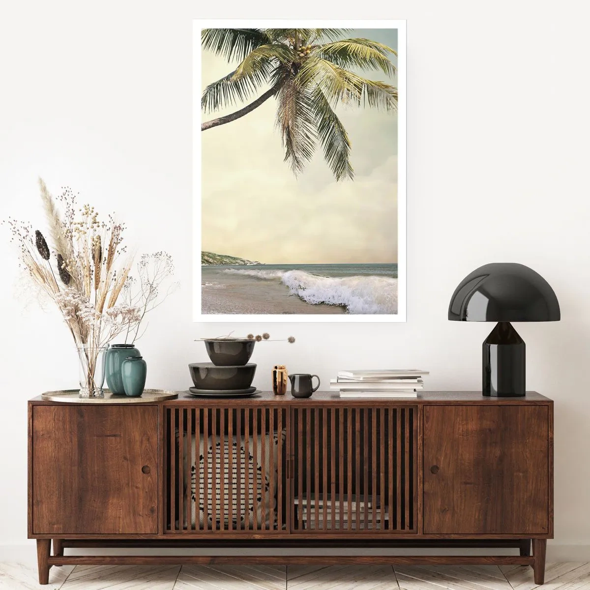 Póster - Una palmera frente al mar - 50x70cm - Sueño tropical - Decoración de pared moderna para salón y dormitorio ARTTOR
