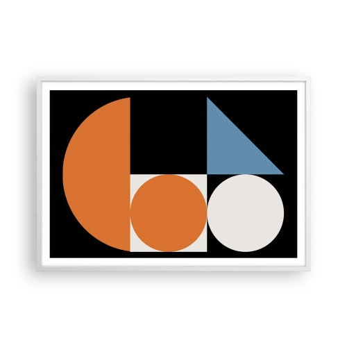 Póster en marco blanco - Diseño con figuras - 100x70 cm