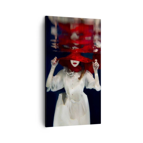 Cuadro sobre lienzo - Impresión de Imagen - Blanco y rojo - 45x80 cm