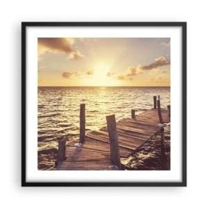 Póster en marco negro - Una tierra dorada de dulzura - 50x50 cm