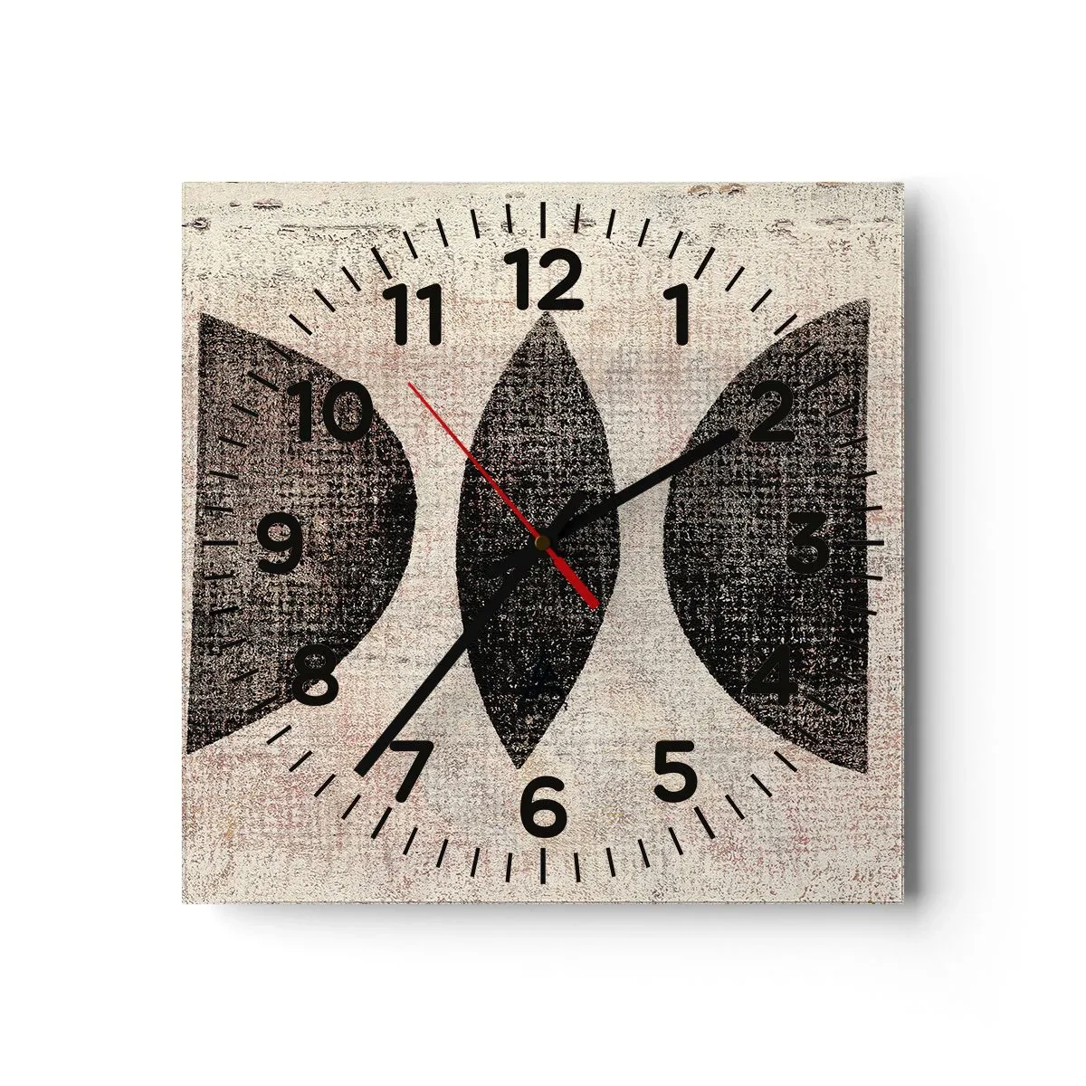 Reloj de pared - Reloj de vidrio - Abstracción étnica - 30x30 cm