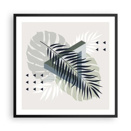 Póster en marco negro - Naturaleza y geometría - 60x60 cm