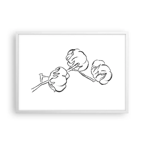 Póster en marco blanco - Plumón de algodón - 70x50 cm