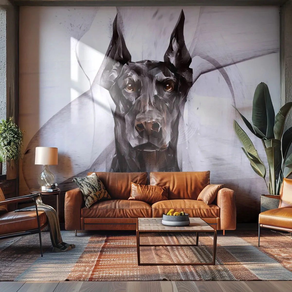Fotomural Standard Eco - Nacido noble - Abstracción, Caballero, Perro - 200x140 cm