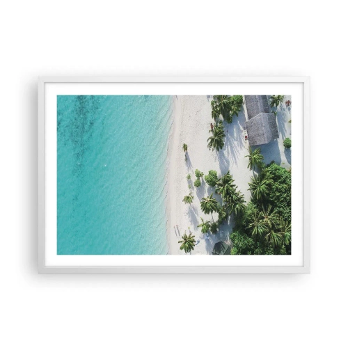 Póster en marco blanco - Vacaciones en el paraíso - 70x50 cm
