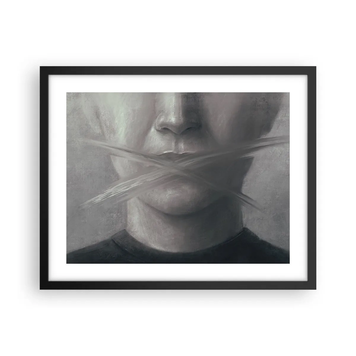 Póster en marco negro - Ni una palabra - 50x40 cm