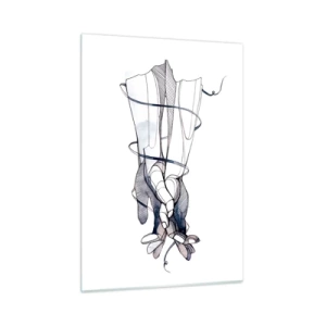 Cuadro sobre vidrio - Impresiones sobre Vidrio - Ilustración artística de una mano sosteniendo una flor. - 50x70cm - Un estudio sobre el contacto - Decoración de pared moderna para salón y dormitorio ARTTOR
