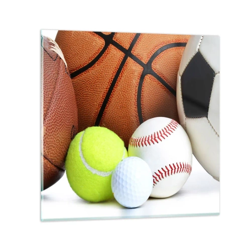 Cuadro sobre vidrio - Impresiones sobre Vidrio - Unidos por el deporte - 70x70 cm