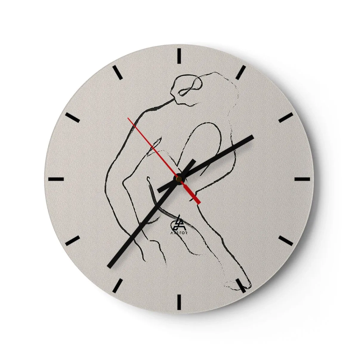 Reloj de pared - Reloj de vidrio - Boceto íntimo - 30x30 cm