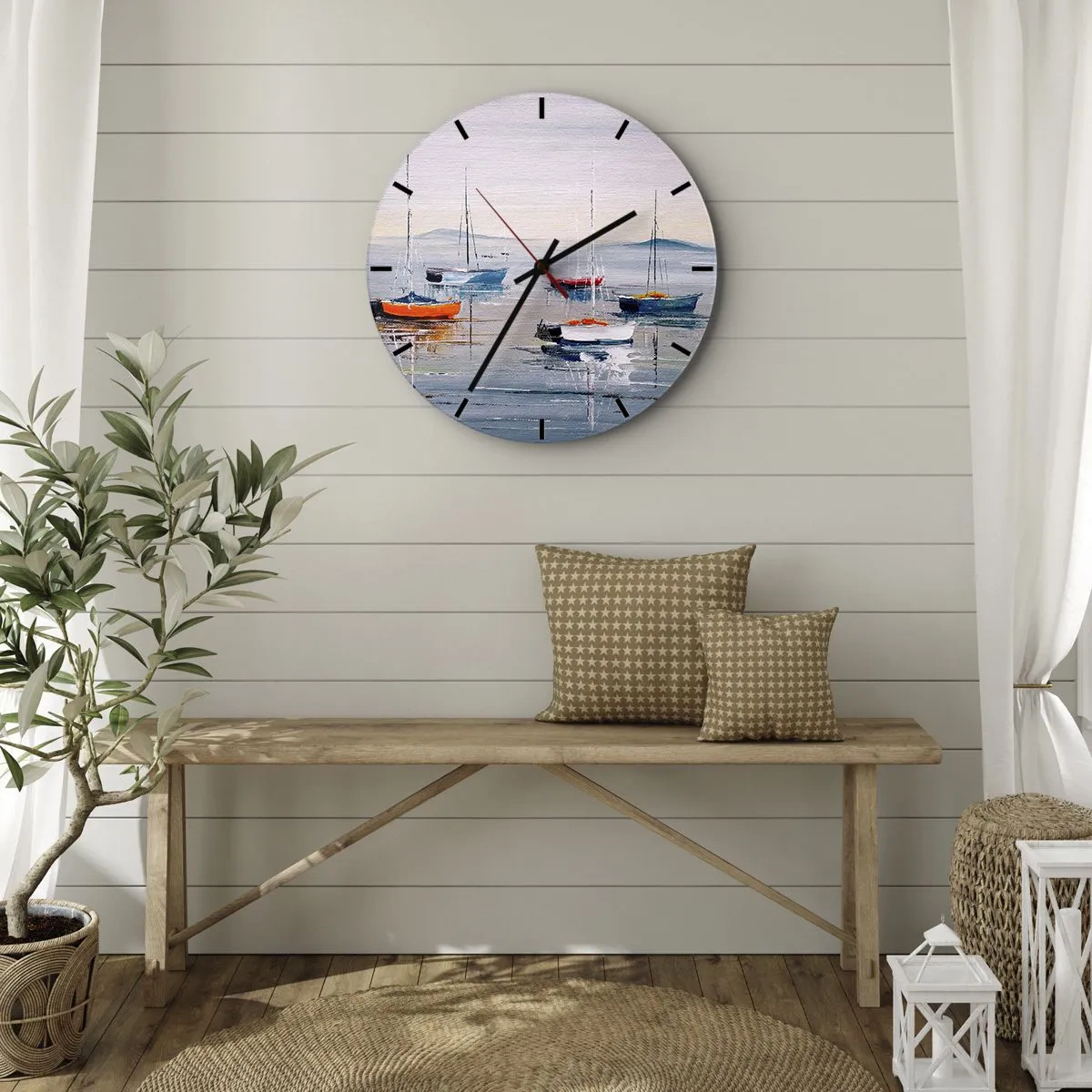 Reloj de pared - Reloj de vidrio - Un más que merecido descanso - 30x30 cm