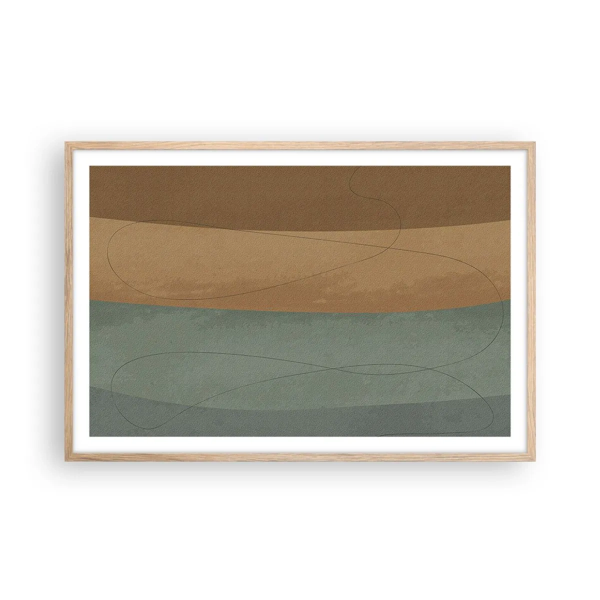 Póster en marco roble claro - Composición horizontal - 91x61 cm