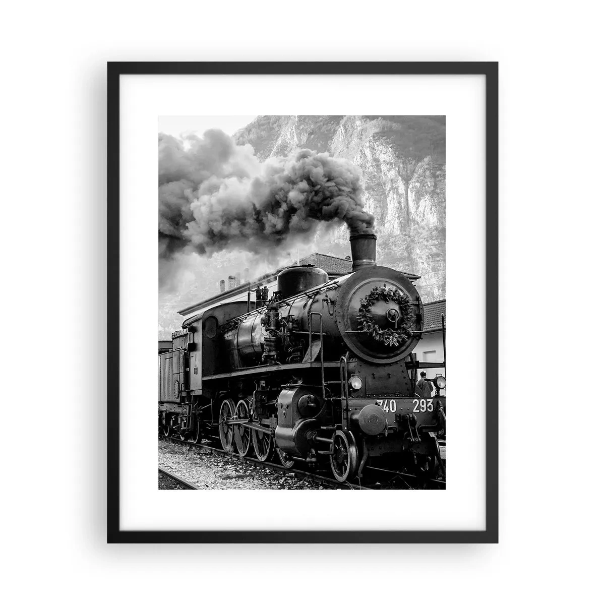 Póster en marco negro - Rumbo a la estación... - 40x50 cm