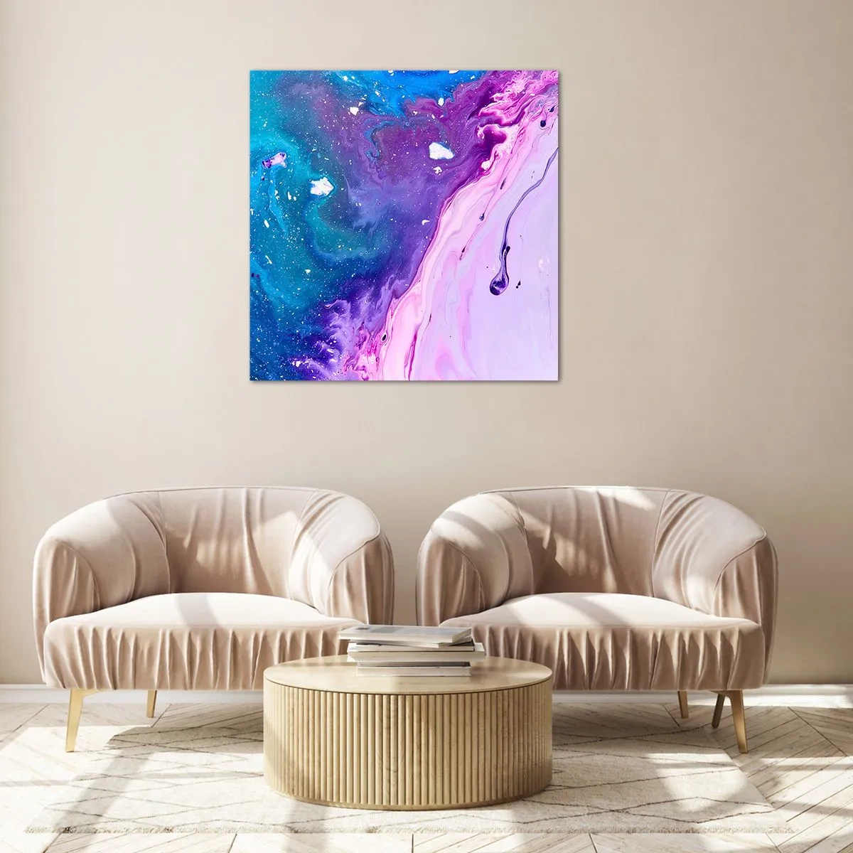 Cuadro sobre vidrio - Impresiones sobre Vidrio - Yin y yang - 70x70 cm