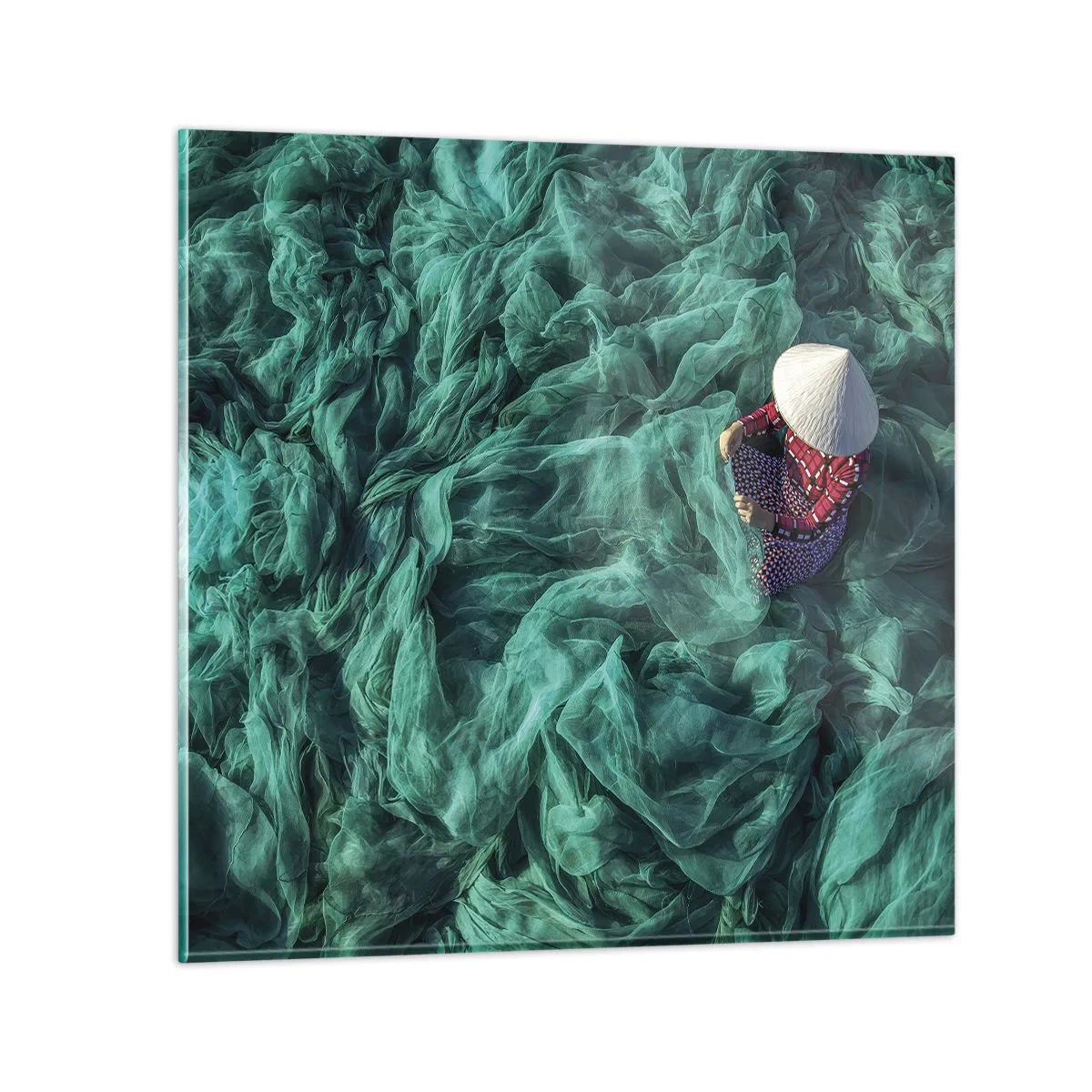 Cuadro sobre vidrio - Impresiones sobre Vidrio - En un mar de redes - 30x30 cm