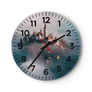 Reloj de pared - Reloj de vidrio - Isla de los sueños - 40x40 cm