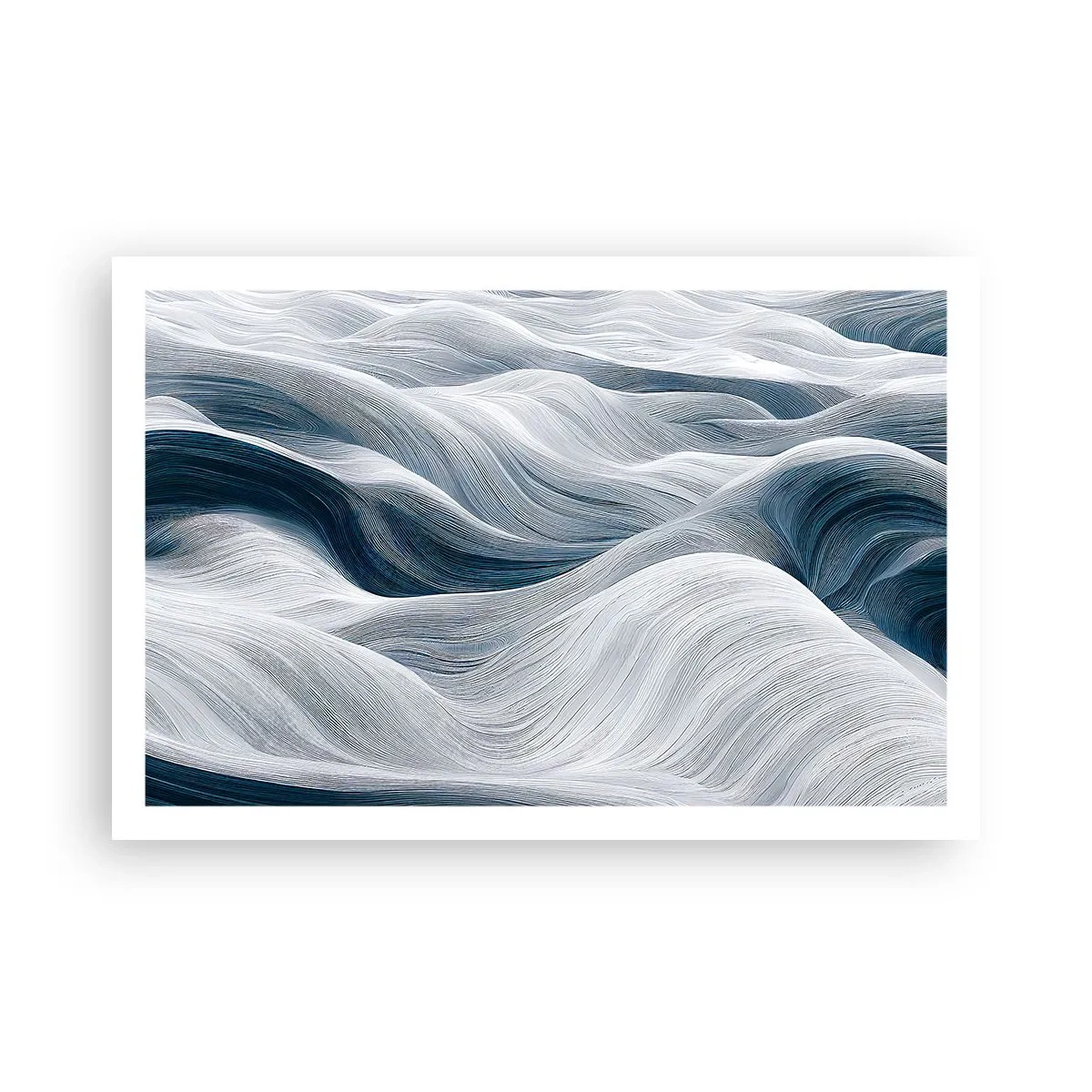Póster - Olas blancas y azules - 91x61 cm
