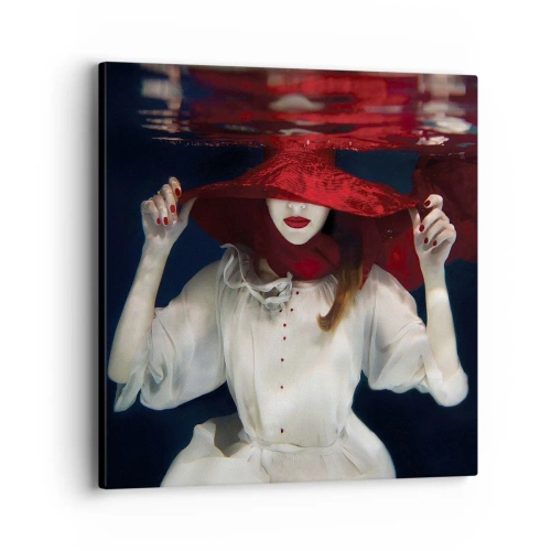 Cuadro sobre lienzo - Impresión de Imagen - Blanco y rojo - 40x40 cm
