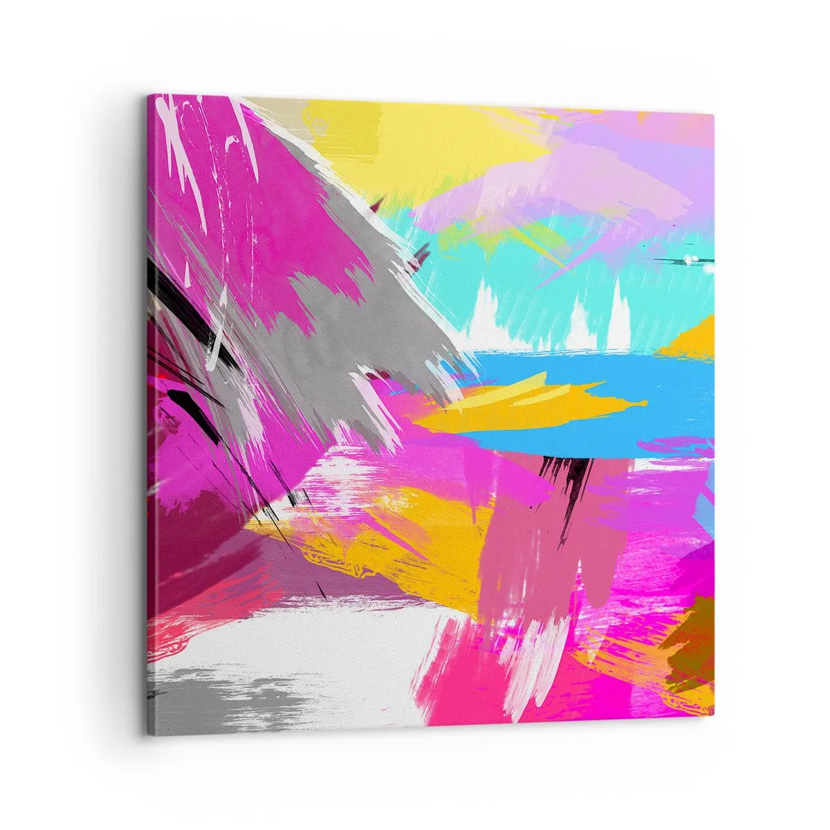 Cuadro sobre lienzo - Impresión de Imagen - Abstracción colorida - 60x60 cm