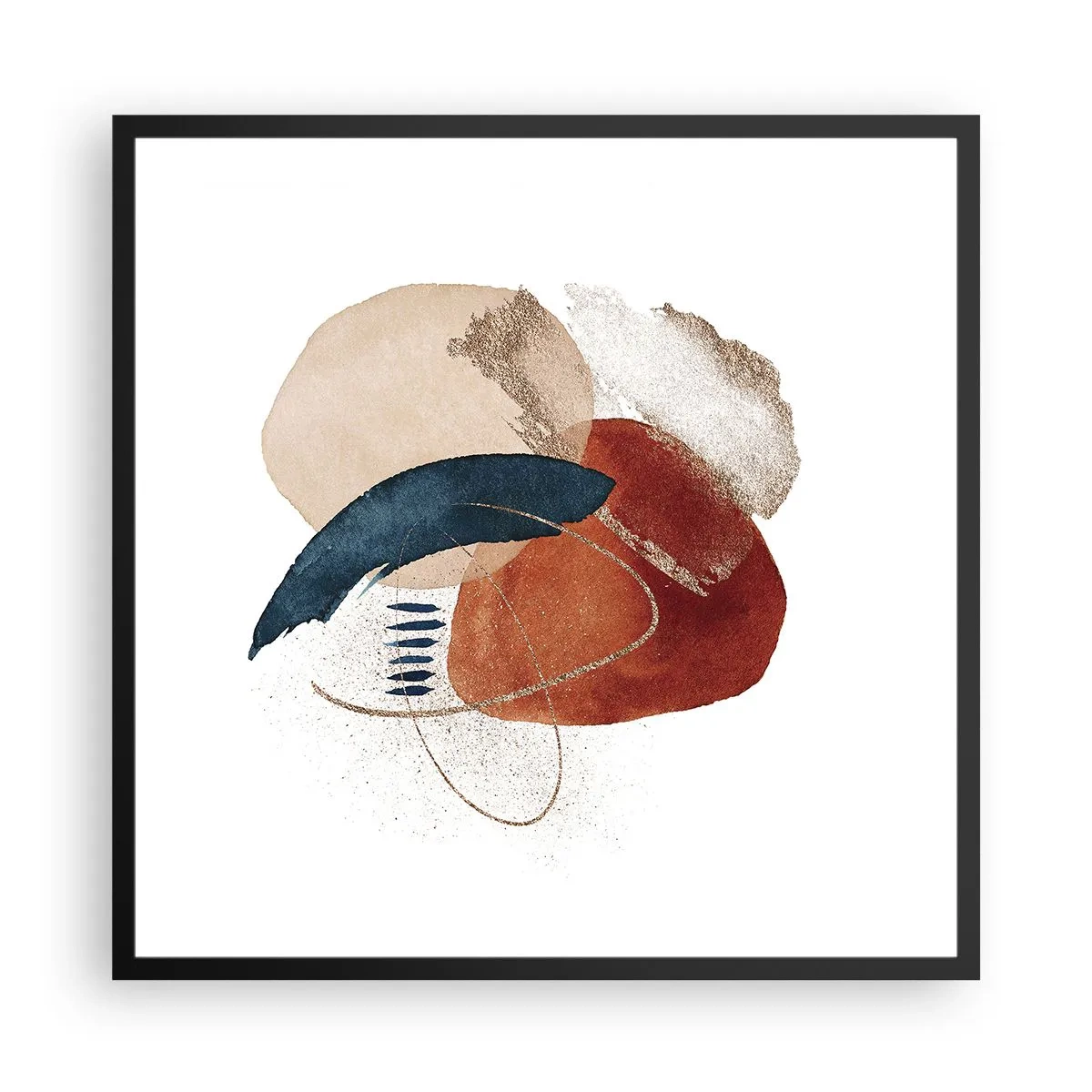 Póster en marco negro - Composición ovalada - 60x60 cm