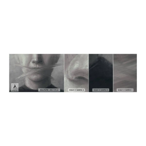 Muestra de fotomural autoadhesivo Deluxe Sticker - Ni una palabra - Abstracción, Gráficos, Rostro - 100x30 cm