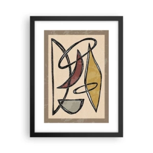 Póster en marco negro - Composición: arcos y óvalos - 30x40 cm