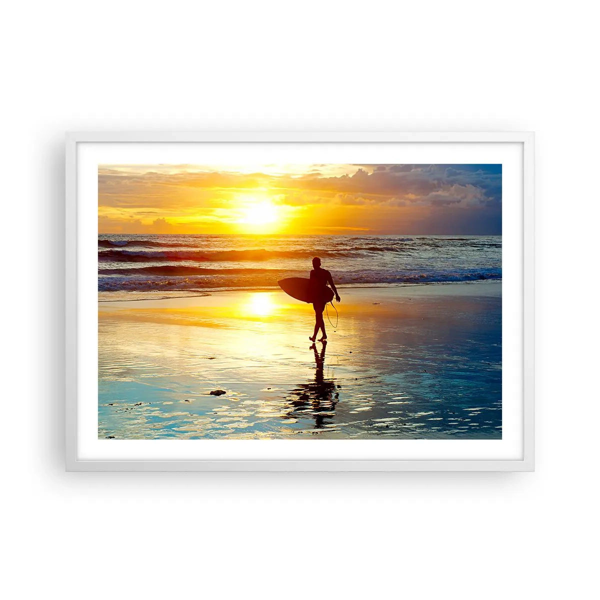 Póster en marco blanco - El regreso del guerrero - 70x50 cm