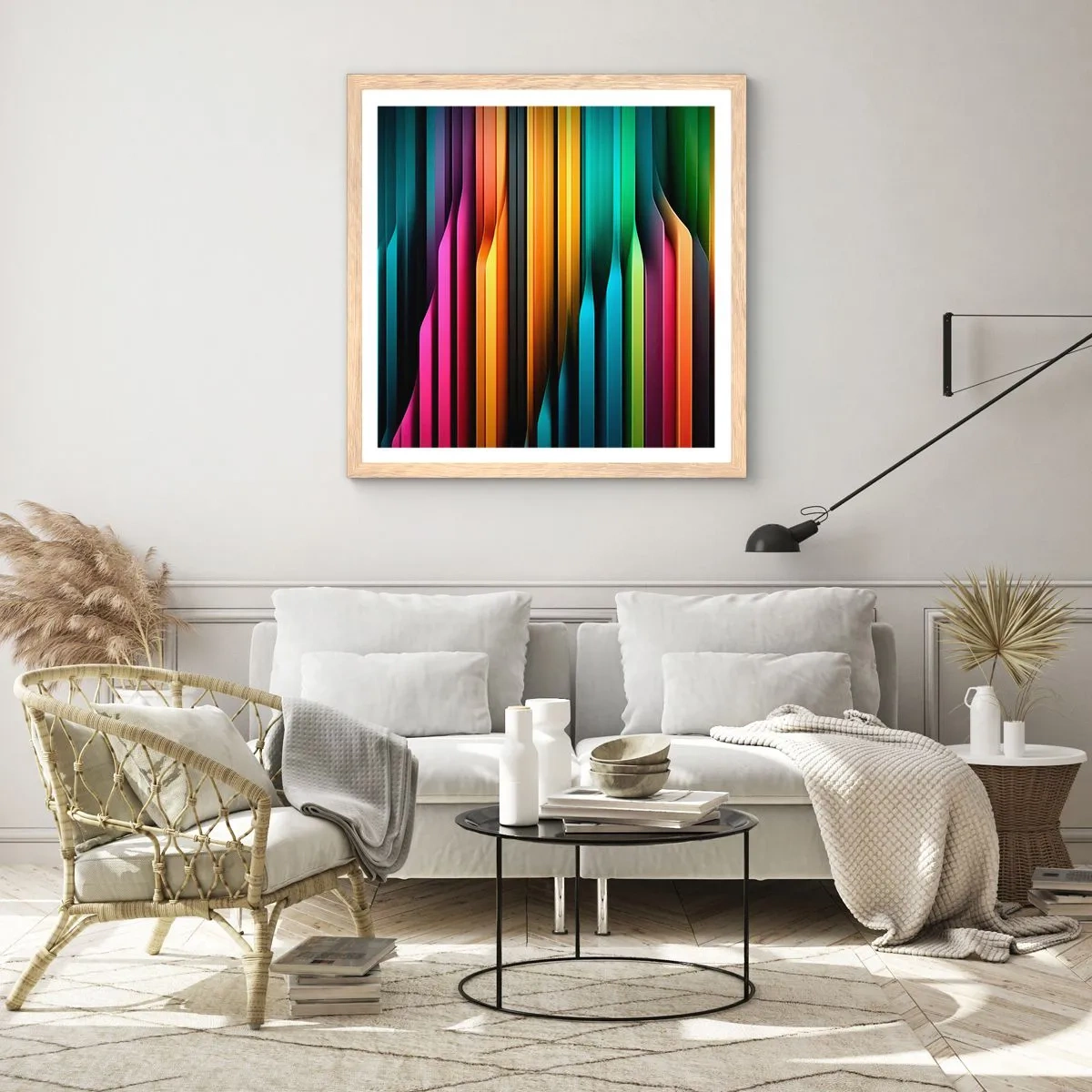 Póster en marco roble claro - Órgano luminoso - 30x30 cm