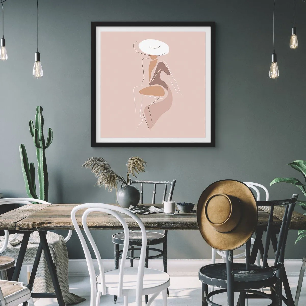 Póster en marco negro - Una auténtica dama - 60x60 cm