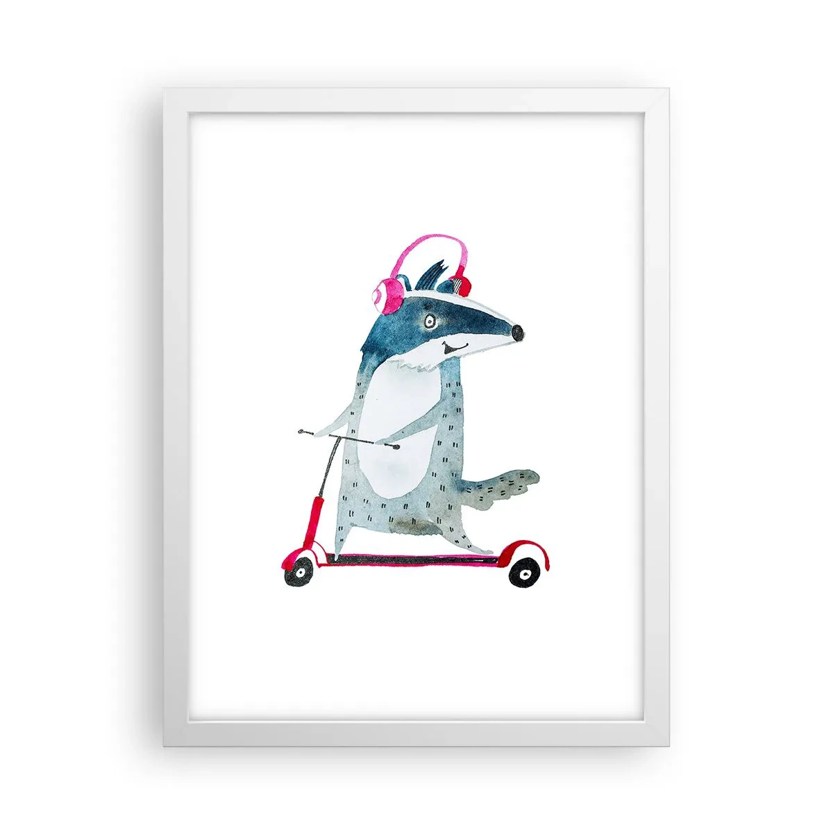 Póster en marco blanco - Alegrías de tejón - 30x40 cm