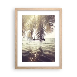 Póster en marco roble claro - Columpiar la imaginación - 30x40 cm