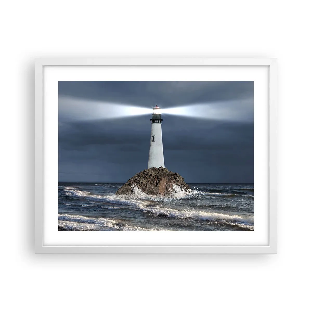 Póster en marco blanco - ¡Aquí... aquí... aquí! - 50x40 cm