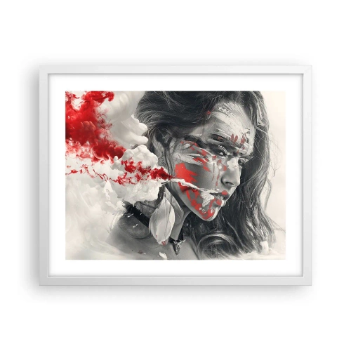 Póster en marco blanco - En los humos del absurdo - 50x40 cm