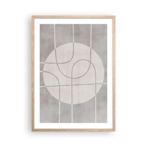 Póster en marco roble claro - Circular y rectilíneo - 50x70 cm