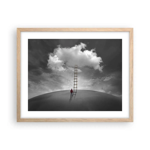 Póster en marco roble claro - Todo es posible - 50x40 cm