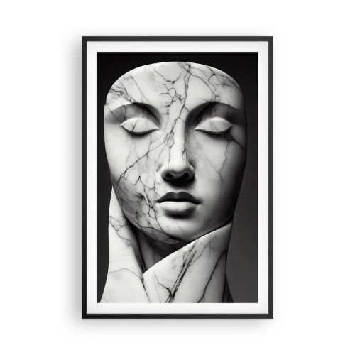 Póster en marco negro - Formas de mármol - 61x91 cm