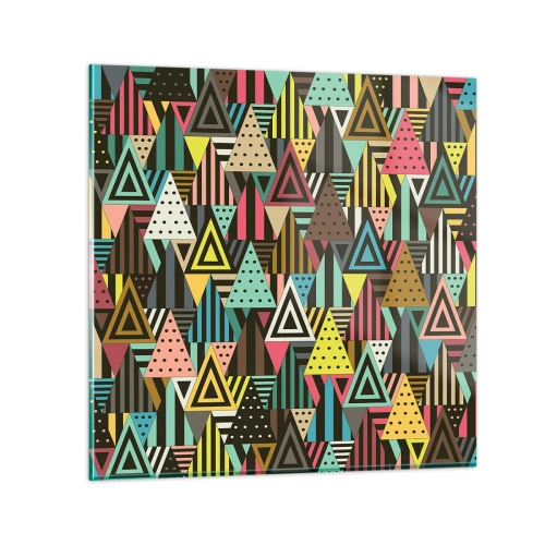 Cuadro sobre vidrio - Impresiones sobre Vidrio - A ritmo de triángulo - 70x70 cm