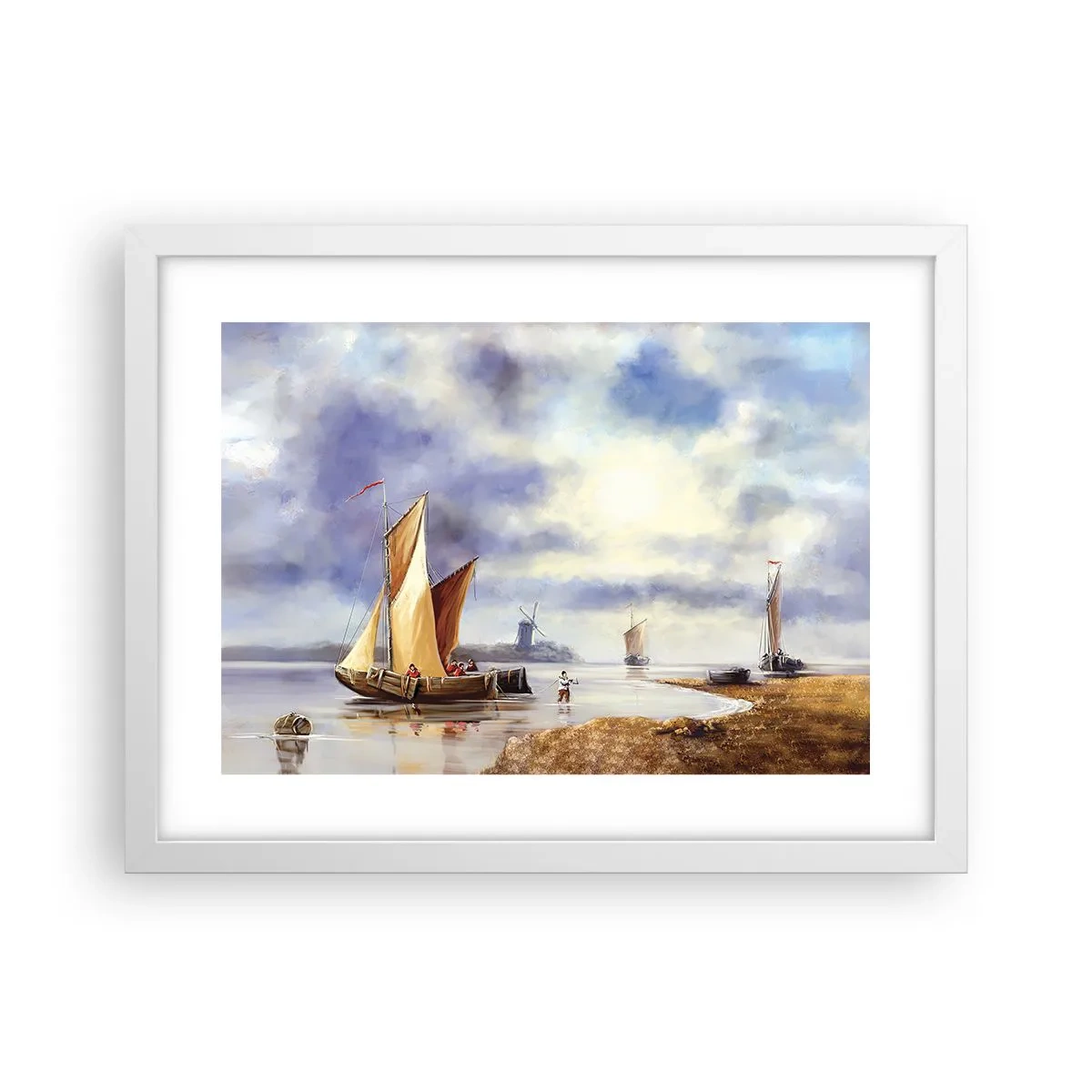 Póster en marco blanco - El regreso de los marineros - 40x30 cm