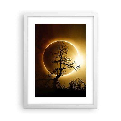 Póster en marco blanco - Eclipse total - 30x40 cm