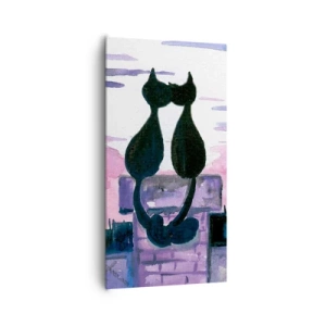 Cuadro sobre lienzo - Impresión de Imagen - Cita bajo la luna - 65x120 cm