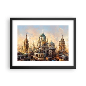 Póster en marco negro - Una ciudad de ciudades - 40x30 cm